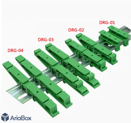براکت پلاستیکی ریلی نصب برد الکترونیکی DRG02-G با ابعاد 18×10×85 میلی متر