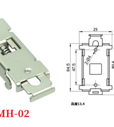 براکت الکترونیکی فلزی ریلی MH-02 با ابعاد 25.5×80 میلی متر