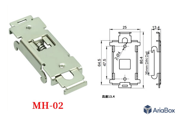 براکت الکترونیکی فلزی ریلی MH-02 با ابعاد 25.5×80 میلی متر