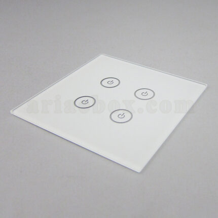 نمای سه بعدی شیشه چهار پل سفید کلید هوشمند GL3A1P4