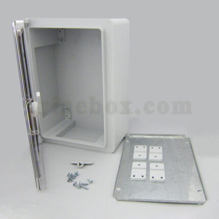 نمای باز جعبه ضدآب تابلویی قفل دار شفاف TW702-A1T