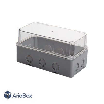جعبه تقسیم 10 خروجی ضدآب شفاف AGT24-13/H130 T با ابعاد 130×130×240 میلی متر