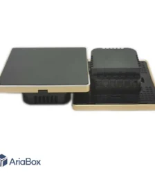 باکس کلید هوشمند مشکی بدون آیکون با فریم فلزی S904-A2 Alu با ابعاد 35×86×86 میلی متر