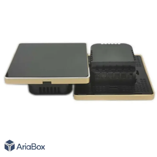 باکس کلید هوشمند مشکی بدون آیکون با فریم فلزی S904-A2 Alu با ابعاد 35×86×86 میلی متر