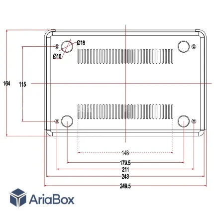 باکس الکترونیکی پلاستیکی ABN118-A1 با ابعاد 45×163×245 میلی متر
