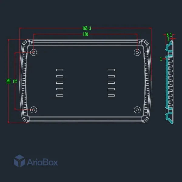 باکس الکترونیکی ارتباطات مخابراتی ABN119-A2 با ابعاد 30×105×165 میلی متر