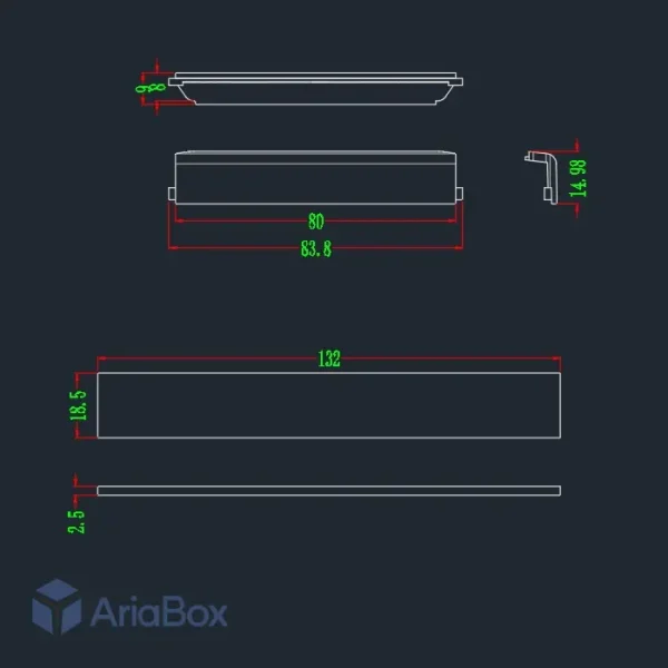 باکس الکترونیکی ارتباطات مخابراتی ABN119-A2 با ابعاد 30×105×165 میلی متر