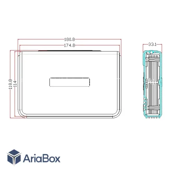 باکس الکترونیکی ارتباطات مخابراتی ABN121-A1 با ابعاد 32×120×180 میلی متر