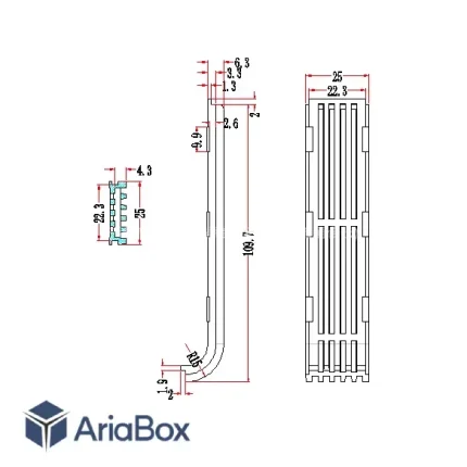 باکس الکترونیکی ارتباطات مخابراتی ABN121-A1 با ابعاد 32×120×180 میلی متر