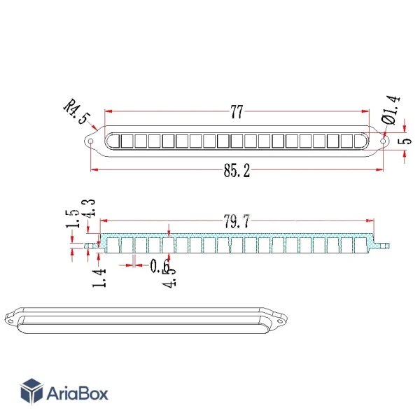 باکس الکترونیکی ارتباطات مخابراتی ABN121-A1 با ابعاد 32×120×180 میلی متر
