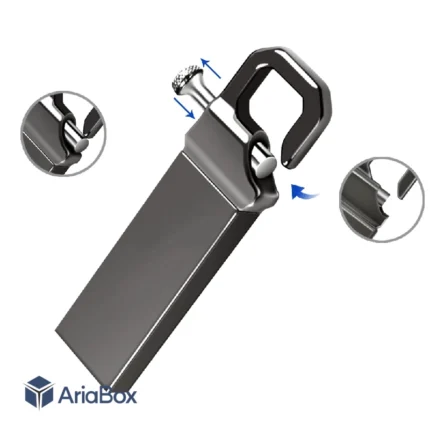 باکس فلزی فلش مموری USB مدل ABU806 با ابعاد 5×13×48 میلی متر