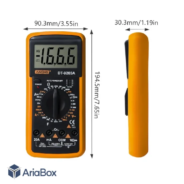 مولتی متر دیجیتال آننگ مدل ANENG DT-9205A | مولتی متر حرفه‌ای برای تعمیرات و الکترونیک