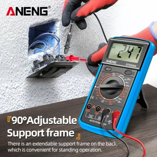 مولتی متر دیجیتال آننگ مدل ANENG DT-9205A | مولتی متر حرفه‌ای برای تعمیرات و الکترونیک