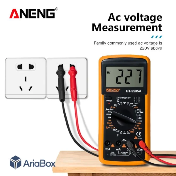 مولتی متر دیجیتال آننگ مدل ANENG DT-9205A | مولتی متر حرفه‌ای برای تعمیرات و الکترونیک