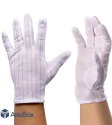 دستکش آنتی استاتیک سیلیکون دار خط دار سایز L