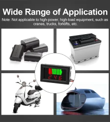 نمایشگر دیجیتال ولتاژ و سطح شارژ باتری 12 تا 60 ولت (LED قرمز)