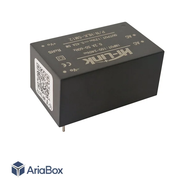 مبدل ایزوله 220 ولت AC به 12 ولت DC با جریان 420 میلی آمپر مدل HLK-5M12 برند Hi-Link