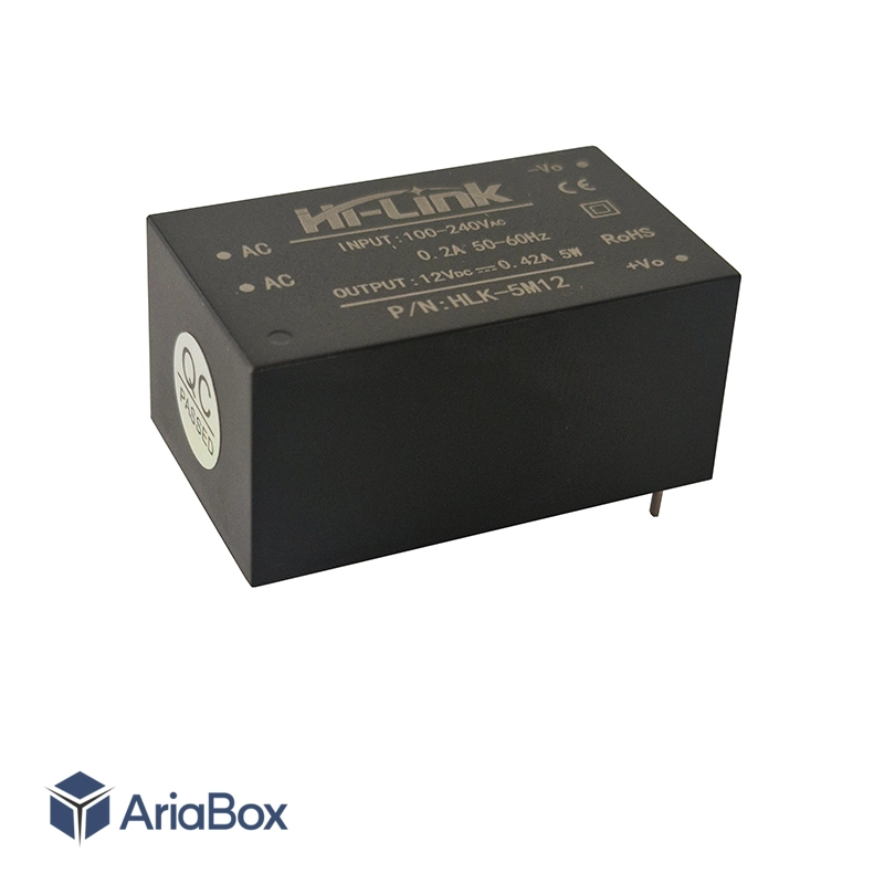 مبدل ایزوله 220 ولت AC به 12 ولت DC با جریان 420 میلی آمپر مدل HLK-5M12 برند Hi-Link