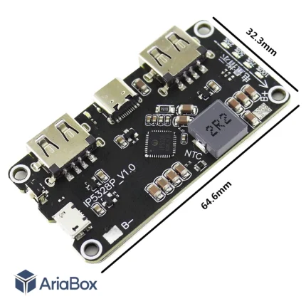 ماژول فست شارژ پاور بانک مدل IP5328P ظرفیت ۱۸ وات دو خروجی